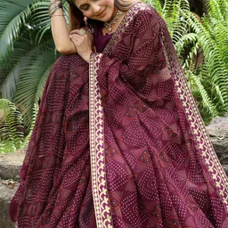 Lookmark Bandhani Pure Georgette Saree-picture-44