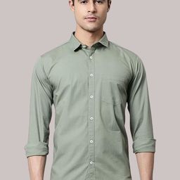 VILLAIN India Slim Fit Spread Collar Pure Cotton Casual Shirt-image-52