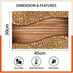 REVEXO 6Pc Brown Printed Rectangle Costers & Table Placemats image 4