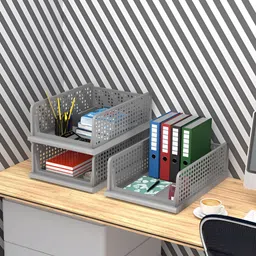 Aura Grey 3 Pieces Regular Office Desk Organisers-50