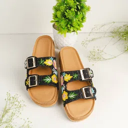 TheChokriWomen Printed Open Toe Flats-16
