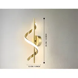 FILLISKA Gold-Toned & White Aluminium Contemporary Abstract Shaped Shaped Wall Lamp-11