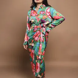 Boho Panache Printed Shirt with Skirt-image-21
