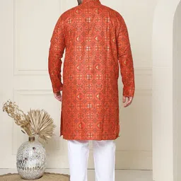 SOJANYA PLUS Men Ethnic Motifs Printed Regular Kurta with Pyjamas image 5