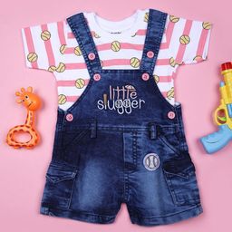 V-Mart Infants Boys Printed Cotton Dungaree With T-Shirt-image-25