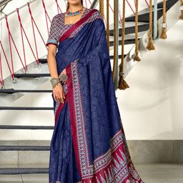 DIVASTRI Batik Ready to Wear Block Print Saree-14