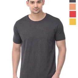 COLOR CAPITAL Unisex Pack Of 4 Solid Round Neck Cotton T-shirts-image-93