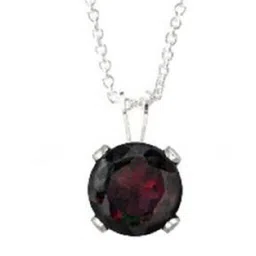 GenZcomplex Unisex Silver-Plated Garnet Stones Studded Circular Shaped Pendant-19