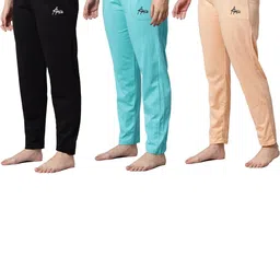 Pack of 3 Women Cotton Regular Fit Pyjama with Side Pockets-image-58