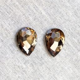 BeAbhika Smoky Quartz Teardrop Crystal Studs Earrings Elegant Drops-6