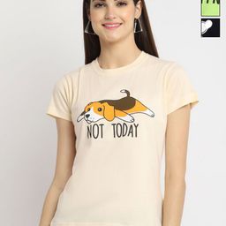 Dreambe Women Pack of 3 Mickey Mouse Graphic Printed Round Neck Cotton T-shirts-image-99