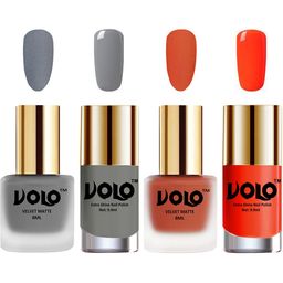VOLO Set Of 4 Velvet Matte & Extra Shine Nail Polish - 8 ml Each & 9ml Each-20-30-41-14-15