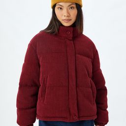 Koton Women Stand Collar Solid Casual Tailored Jacket-image-36