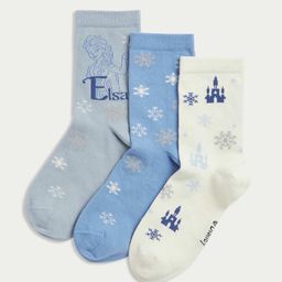 Marks & Spencer Girls Pack Of 3 Patterned Ankle-Length Socks-picture-2