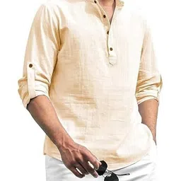 Edin Men Silver Straight Blended Kurtas-picture-21