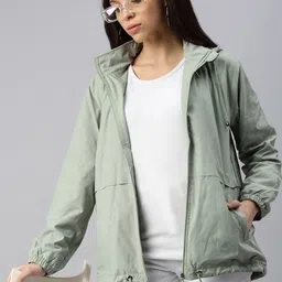Kaali Peeli Women Striped Polyester Longline Sporty Jacket with Embroidered-image-26