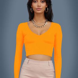 Dream Beauty Fashion V-Neck Fitted Crop Top-picture-21