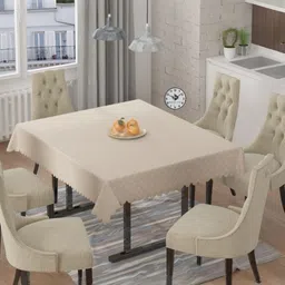 BIGGER FISH Cream-Coloured 6-Seater Table Cover-49