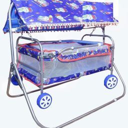 Comfortable Multi-Use Baby Cradle, Baggi/Palna for Baby (Blush BLUE) Bassinet-image-98