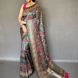 MORDEN MUSE Kalamkari Woven design Silk Cotton Saree-picture-22