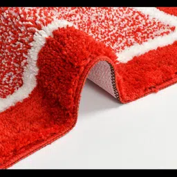 GBL COLLECTION Red & White Rectangular Anti Skid Floor Mat image 5