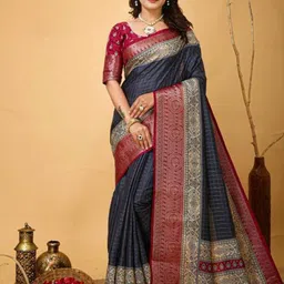HI FI NX Checked Zari Silk Cotton Kanjeevaram Saree-image-75