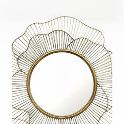Urban Hamlet Rosetta Designer Metal Wire Gold Finish Floral Mirror-image-15