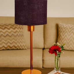 Devansh Brown Metal Traditional Cylindrical Shaped Table Lamp-picture-32