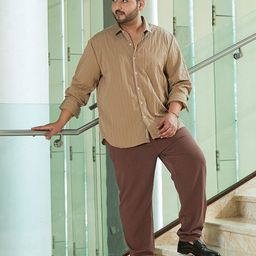 Instafab Plus Size Striped Comfort Casual Shirt-picture-0