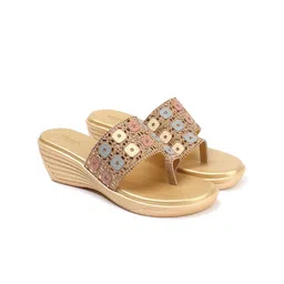 Anouk Women Embellished Round Toe Wedge Sandals-40