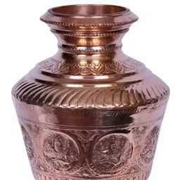 Exotic India Copper Toned Ashta Lakshmi Kalash Pooja Metalware-2