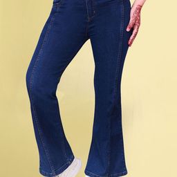 SENDIPO Women Flared High-Rise Stretchable Jeans-picture-1