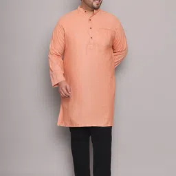 Enchanted Drapes Men Plus Size Solid Daily Cotton Straight Kurta-picture-19