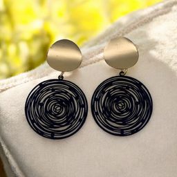 VATIYAANA Jewels Gold Plated Circular Shaped Drop Earrings-18