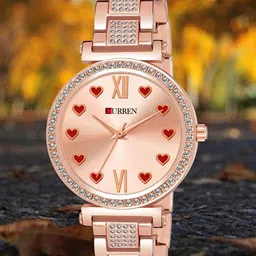 Curren Women Embellished Dial Analogue Watch CR-1660-RSREDHeart-image-3