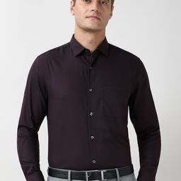 Peter England Elite Men Slim Fit Solid Spread Collar Pure Cotton Formal Shirt-picture-13