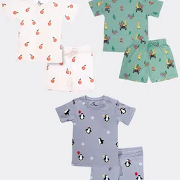 Orange Sugar Unisex Kids Printed T-shirt with Shorts-image-7