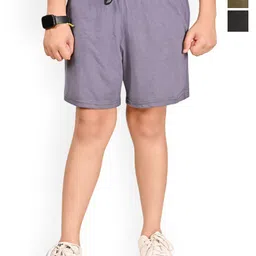 BAESD Boys Pack Of 3 Cotton Solid Regular Bermuda Shorts-picture-16