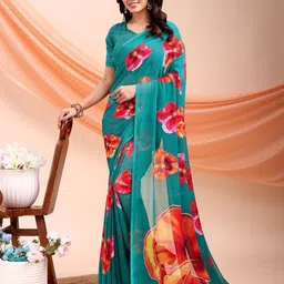 Leelavati Printed Floral Pure Chiffon Saree-picture-47