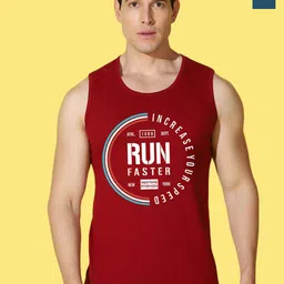 WOOSTRO Pack Of 2 Printed Combed Cotton Gym Vests VWS26(RUN PEACOCK)(RUN MAROON)-picture-5
