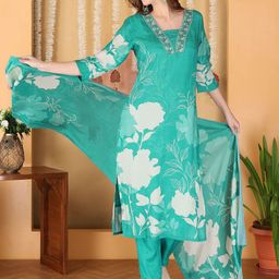 Anouk Women Floral Printed Kurta with Trousers & Dupatta-28