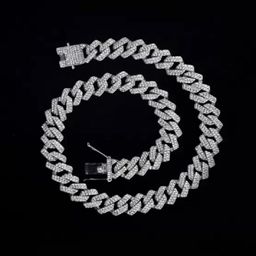 Safisha Unisex Silver-Plated Cubic Zirconia Studded Minimal Chain-image-73