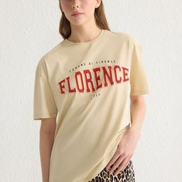Trendyol Women Typography Printed Applique T-shirt-image-30