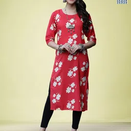 Moda Rapido Set of 2 Printed Round Neck Straight Kurtas-picture-5