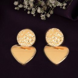 LA FILLE D'OR Gold-Plated Heart Shaped Drop Earrings-image-62