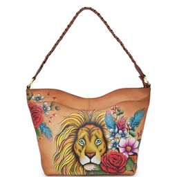 Anuschka Women Floral Printed Swagger Leather Shoulder Bag-24