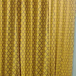 Trance Home Linen Mustard & Blue Set of 4 Geometric Long Door Curtain-17