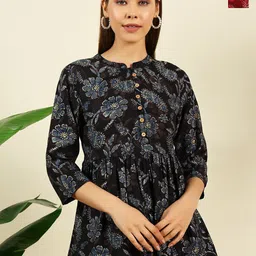 THE FAB FACTORY Pack of 2 Floral Printed Mandarin Collar Peplum Top-picture-37