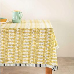 FREEDOM TREE Yellow Geometric Printed Cotton 8-Seater Table Cover-image-83
