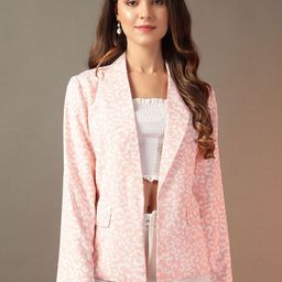 Trend Arrest Printed Single Breasted Blazer-28